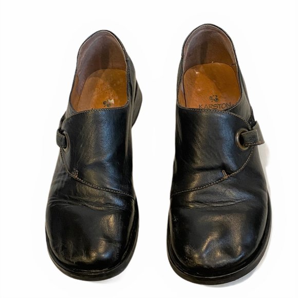 KARSTON Black Leather Loafer Slip On - Picture 2 of 8